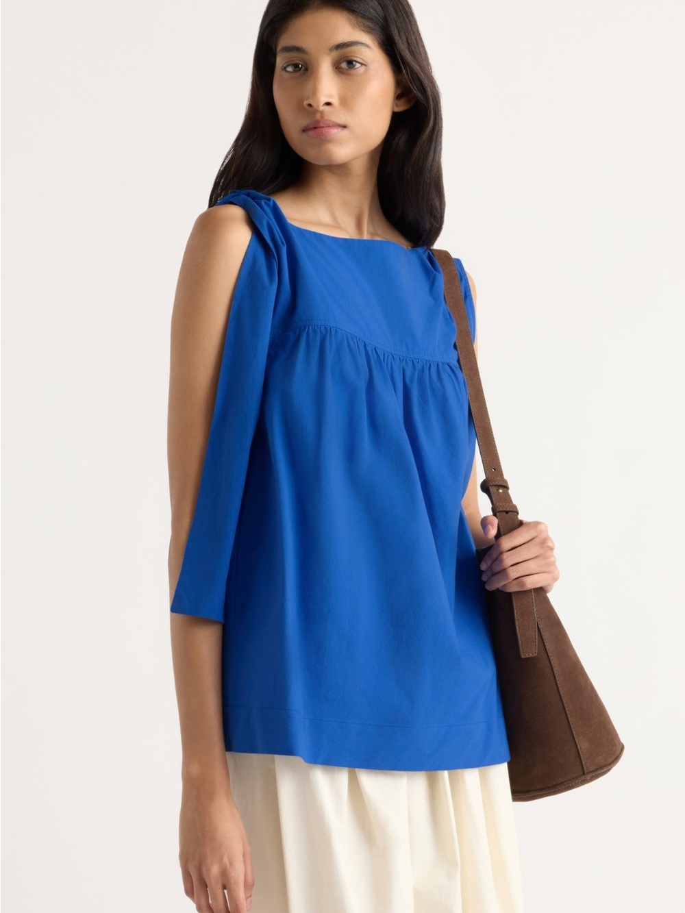 Modern Citizen Florence Tie-Shoulder Cotton Blouse